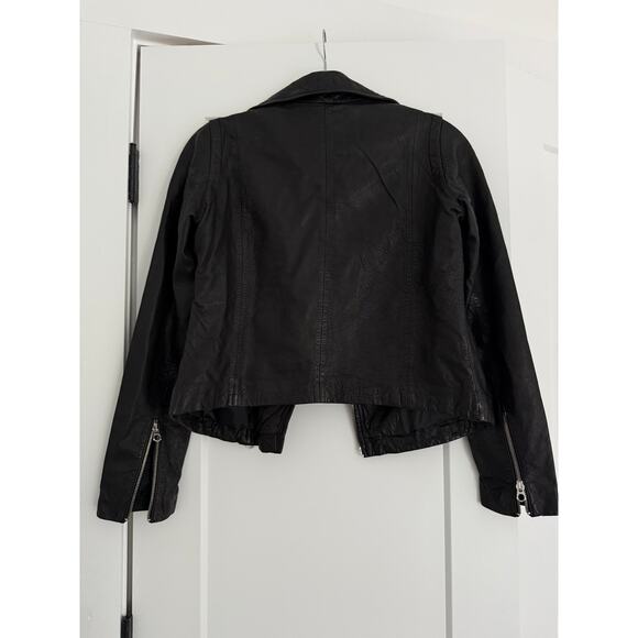 $525 New Madewell Washed Leather Motorcycle Jacket - Black - Small - Picture 6 of 11